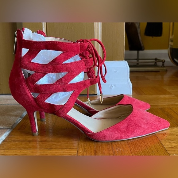 Ivanka Trump Shoes - Red Ivanka Trump comfortable suede low heel shoes Size 10 no returns